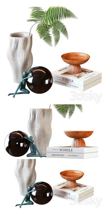 Vase and Plant Decorative Set &small sculpture